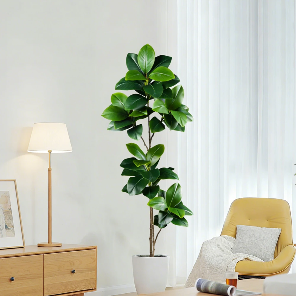2-4.5FT Artificial Rubber Tree - Rubber Plant Ficus recension och pris