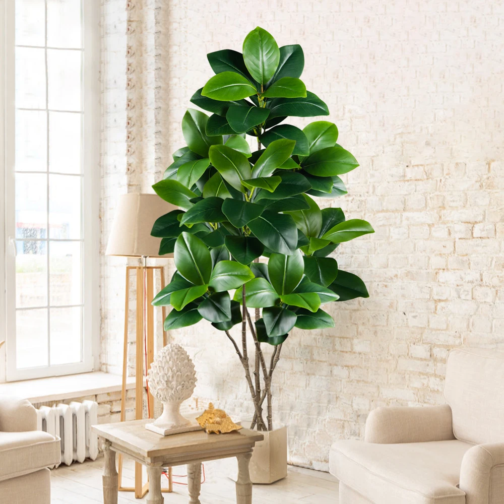 2-4.5FT Artificial Rubber Tree - Rubber Plant Ficus recension och pris